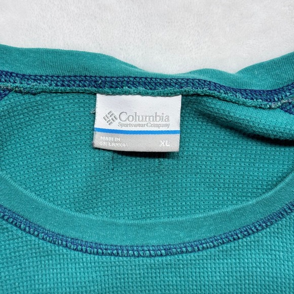 Columbia Long Sleeve Thermal Shirt Plaid Sleeve Teal XL Mens Womens Unisex - Picture 2 of 8